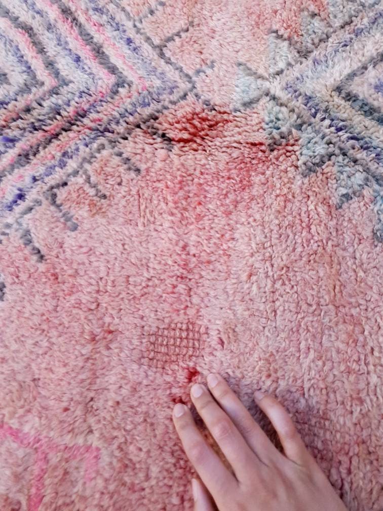 Vintage Moroccan Rug 5.6x10.3 Blush pink Gorgeous Boujaad rug, large boujad rug, blush bedroom rug, large area rug