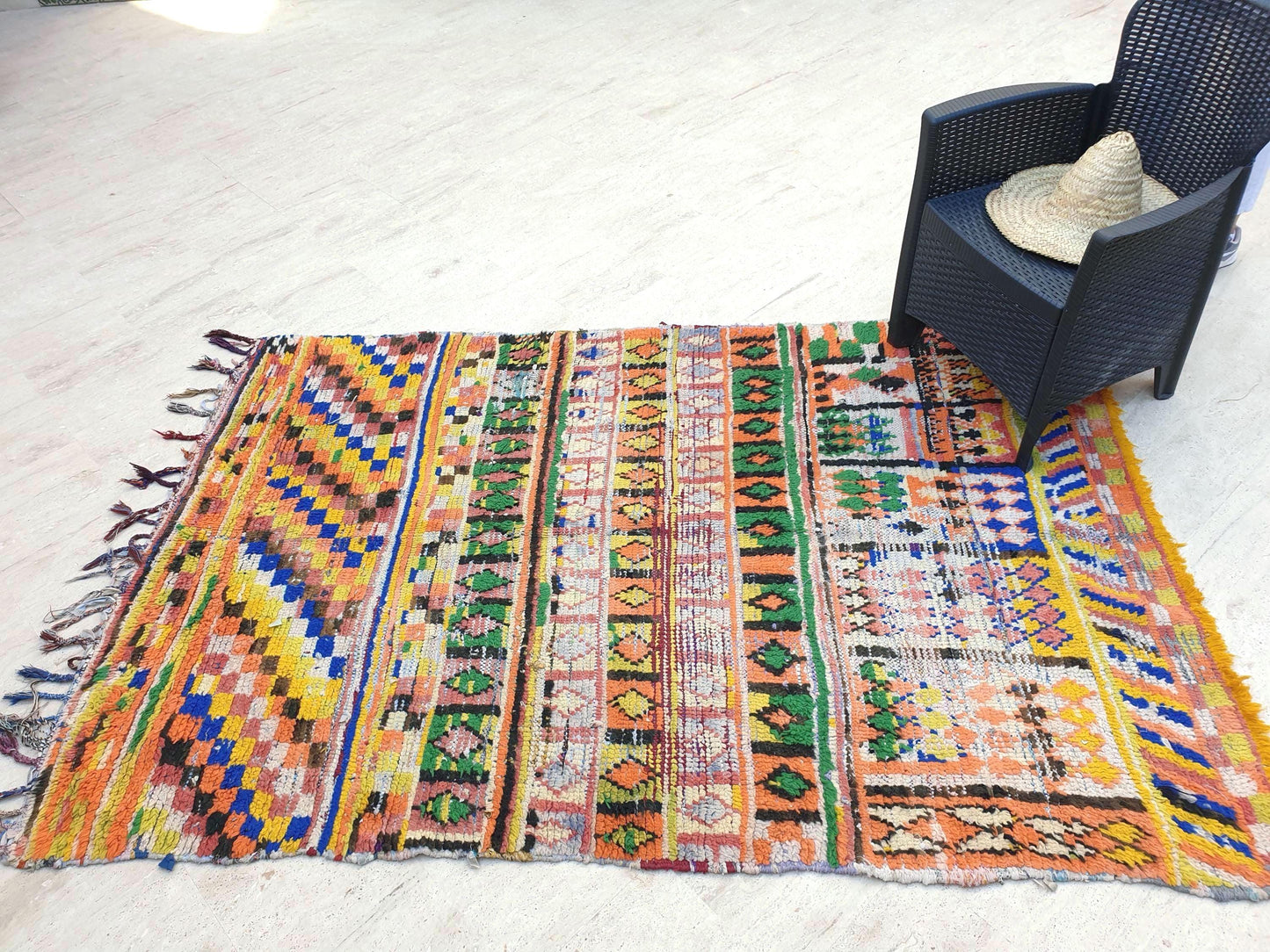 Vintage Moroccan Rug 5x7.5 Gorgeous Midcentuy Rug | Vintage Boujaad Rug | Boujad Rug | Bedroom rug