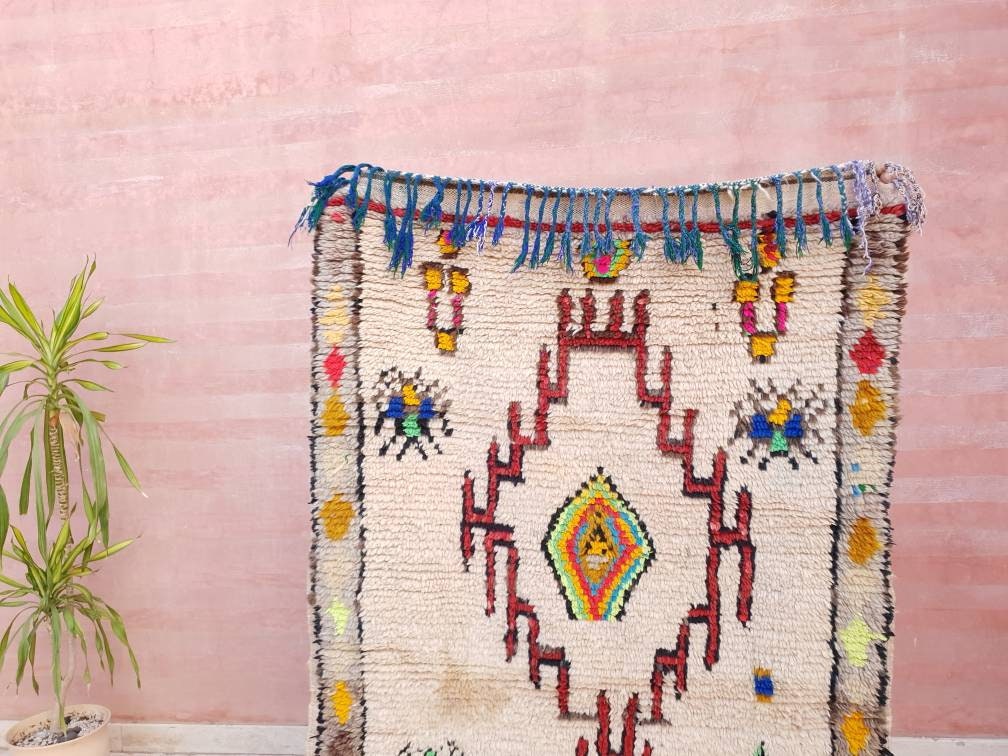 Vintage Azilal Berber Rug, 3x5.2, Authentic Moroccan Rug
