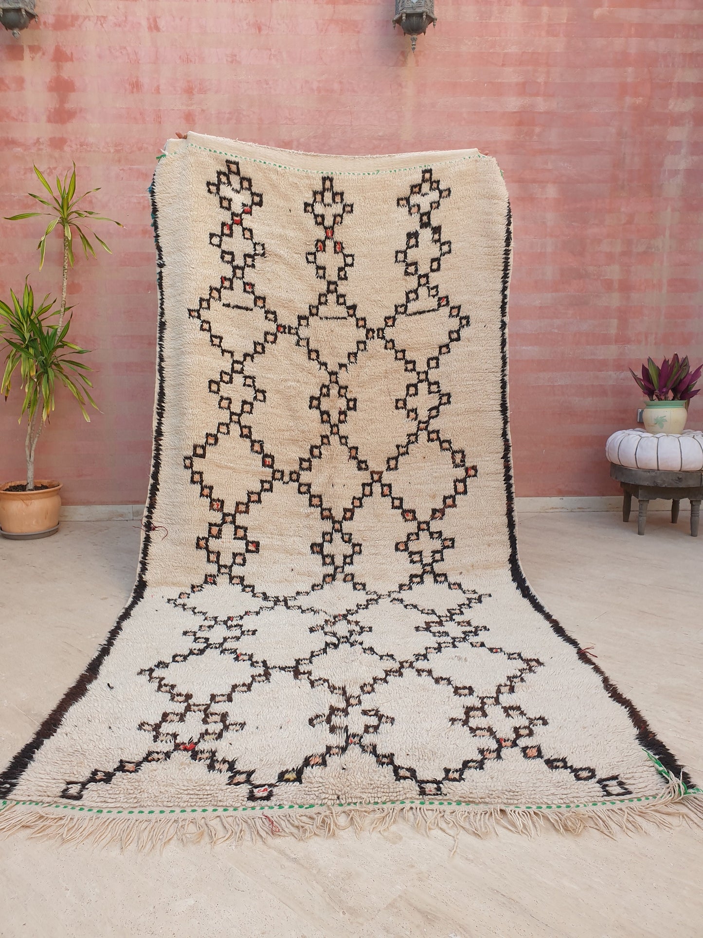 Vintage Berber Azilal Rug 5x10.5, Beige Moroccan Rug