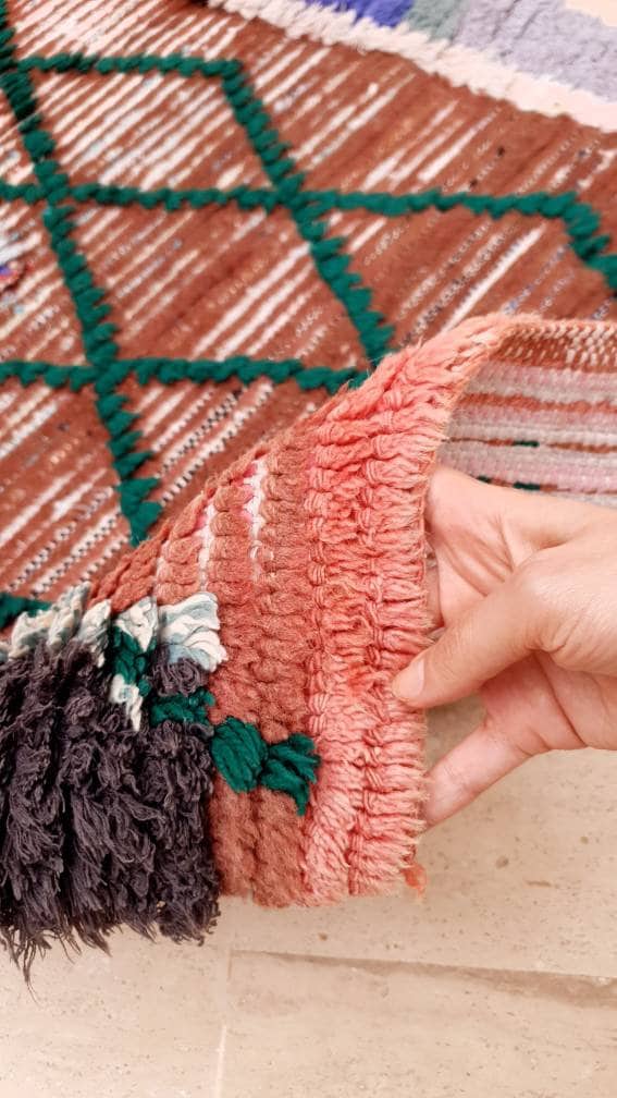 Vintage Moroccan rug 2.9x5.9 Stunning Unique Boujaad rug |  Unique Artistic Boujad Rug