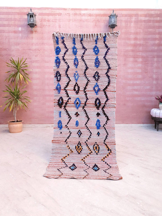 Vintage Moroccan runner rug 2.8x6.8 Lovely Runner rug, flatweave rug, colorful rug retro hallway rug boujaad boujad rug