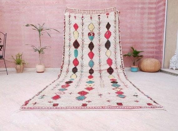 Vintage Azilal Berber Rug 5x11, Large Moroccan Handmade Rug