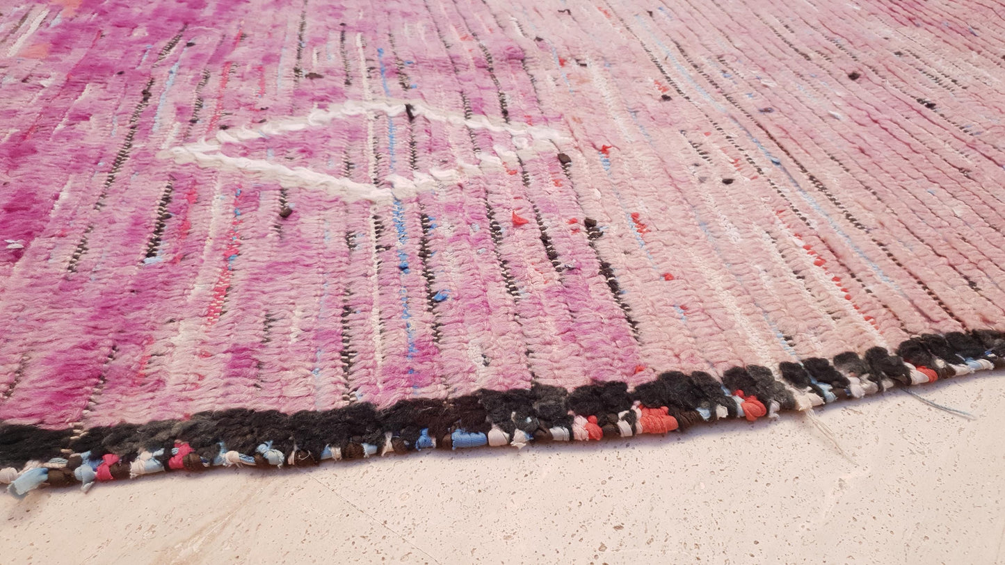 Vintage Moroccan Runner Rug 3.2x10  Gorgeous Boujaad Rug "Purple Dream" Runner rug Blush mauve Lavender rug