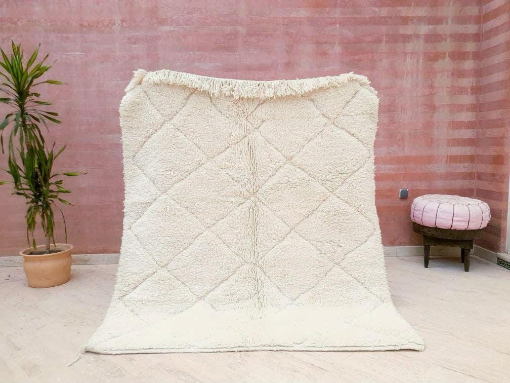 Thick Moroccan Rug 5.3x6.1 Genuine Beni Ouarain rug, Perfect Living Room, Bedroom or Nursery Rug