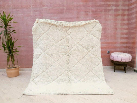 Thick Moroccan Rug 5.3x6.1 Genuine Beni Ouarain rug, Perfect Living Room, Bedroom or Nursery Rug