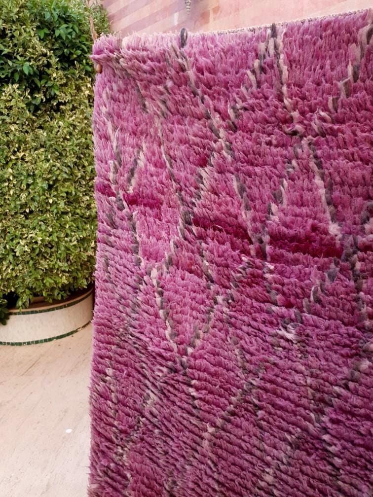 Vintage Moroccan Rug 3.5x6.2 Gorgeous Purple Boujaad rug, Tribal rug, Unique rug,  purple wool rug boujaad Wool rug