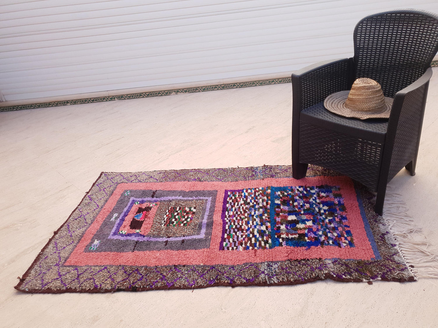 Unique Moroccan Handmade Rug 3.1x5.6 Vintage Berber Art Piece rug