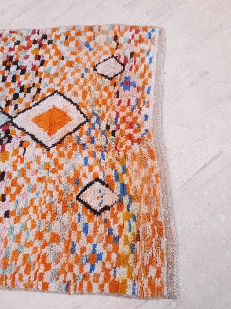 Vintage Moroccan Boujaad Rug 5x8, Authentic Berber Beige Rug