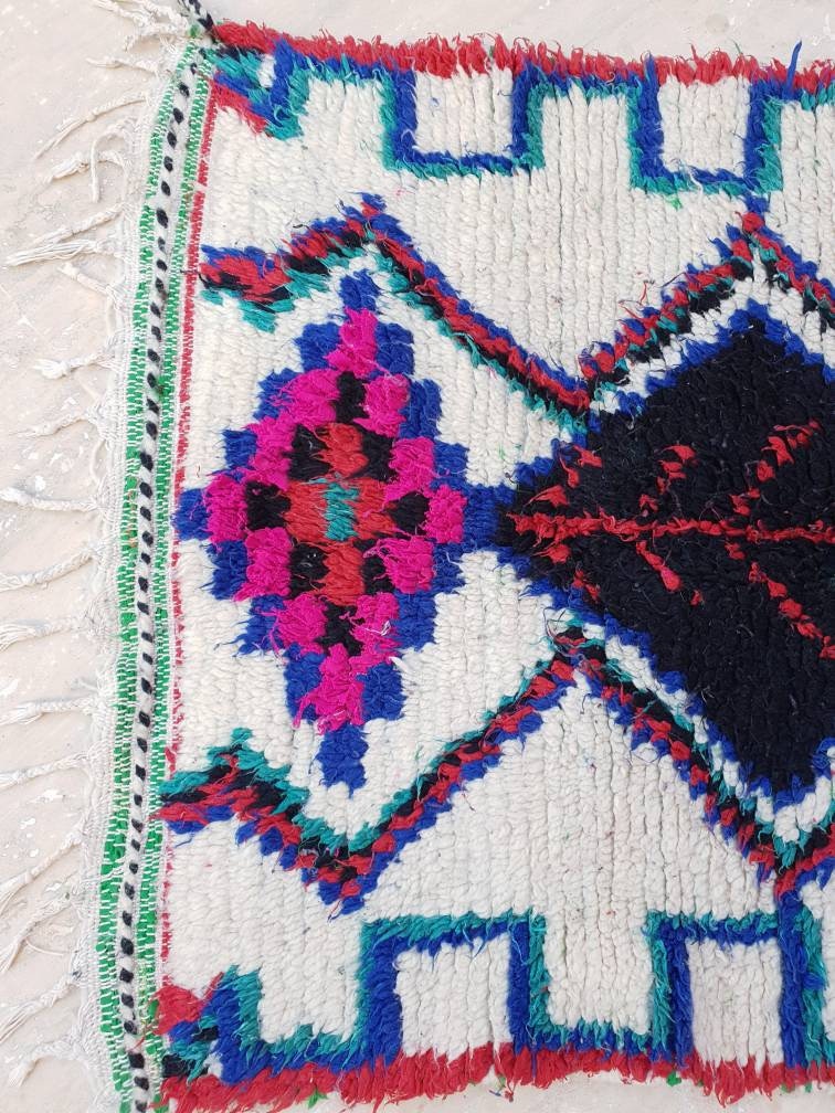Vintage Azilal Moroccan Rug, Berber Runner Rug (3.3x6.5)