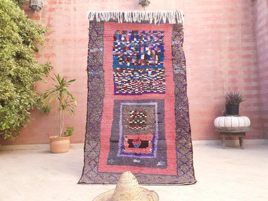 Unique Moroccan Handmade Rug 3.1x5.6 Vintage Berber Art Piece rug