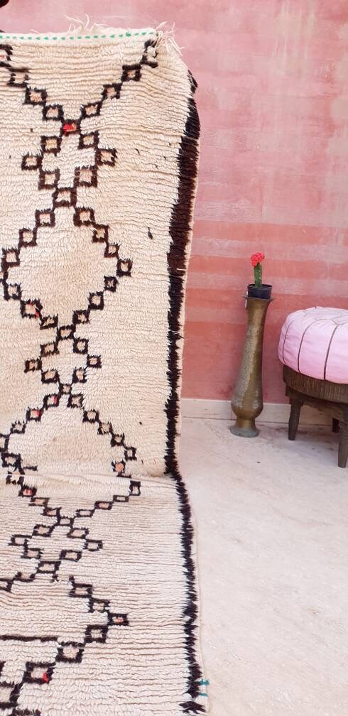 Vintage Berber Azilal Rug 5x10.5, Beige Moroccan Rug