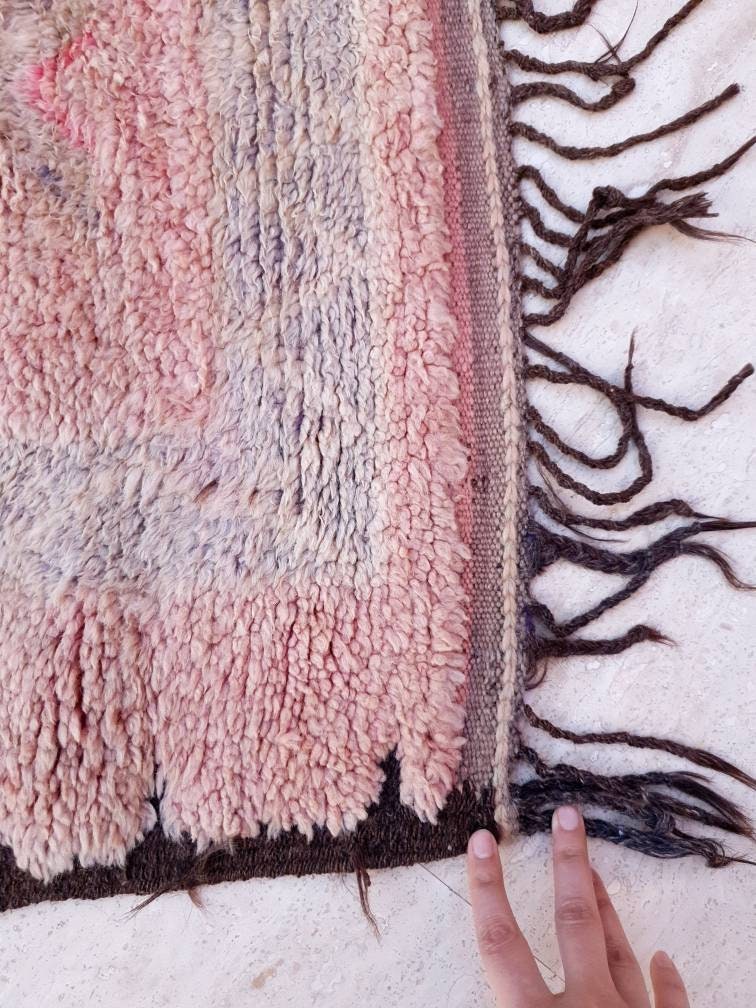 Vintage Moroccan Rug 5.6x10.3 Blush pink Gorgeous Boujaad rug, large boujad rug, blush bedroom rug, large area rug
