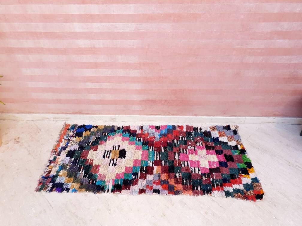 Vintage Boujaad Moroccan Runner Rug, Berber Hallway Rug (2.7x6.2 ft)