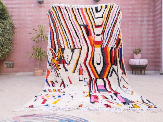 Fine Moroccan Rug 5.5x9 Soft Designer by ME Berber Azilal Rug, beni ourain rug, Authentic rug Nursery rug bedroom rug  living room rug