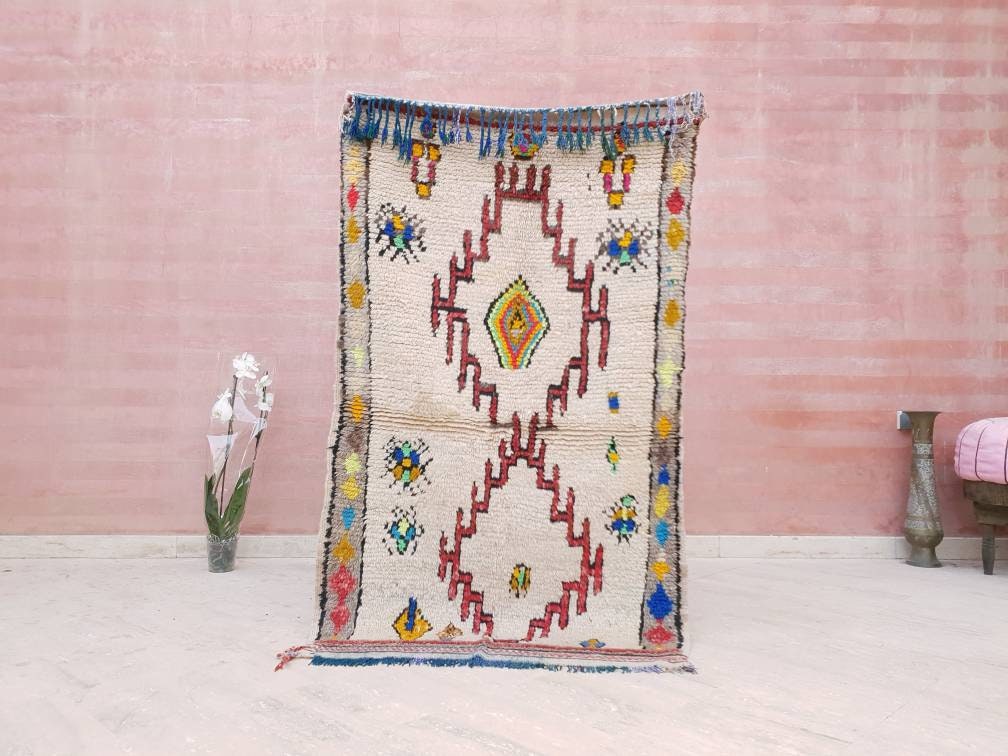 Vintage Azilal Berber Rug, 3x5.2, Authentic Moroccan Rug