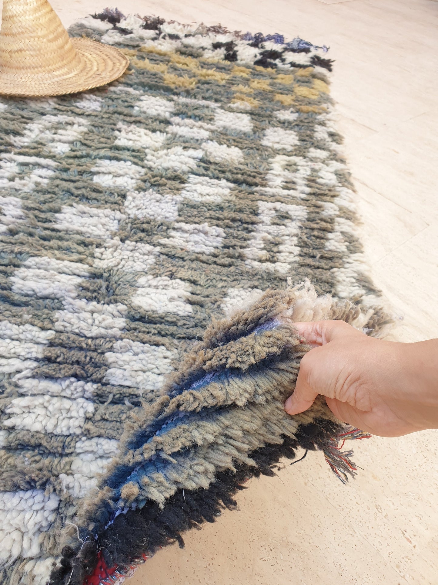 Vintage Moroccan Rug 2.7x6 gray runner rug, grey boujaad accent rug bedroom rug living room rug boucherouite rug
