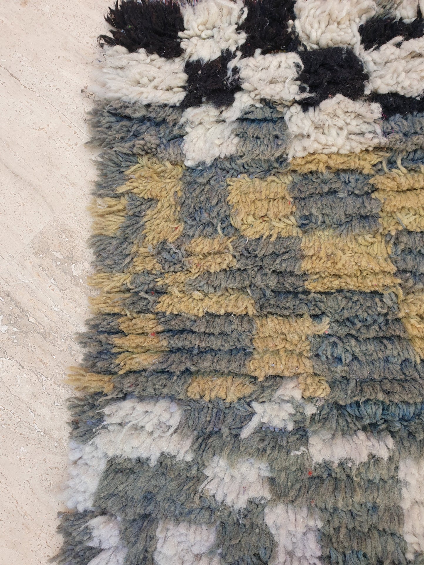 Vintage Moroccan Rug 2.7x6 gray runner rug, grey boujaad accent rug bedroom rug living room rug boucherouite rug