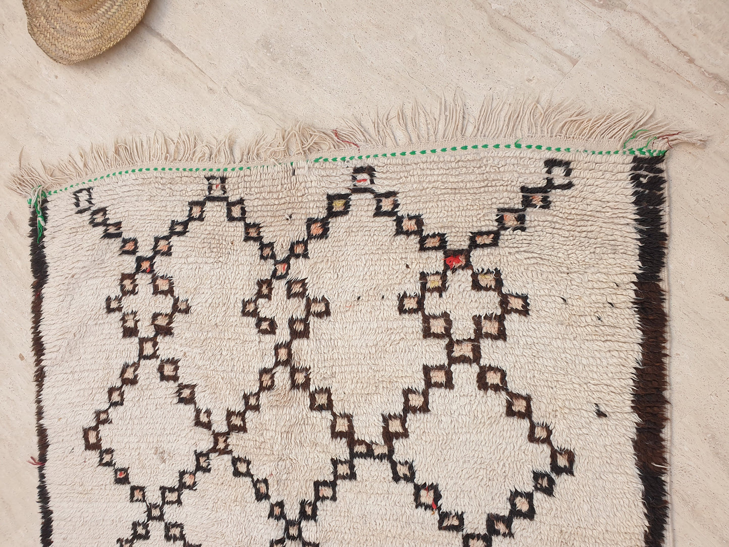 Vintage Berber Azilal Rug 5x10.5, Beige Moroccan Rug